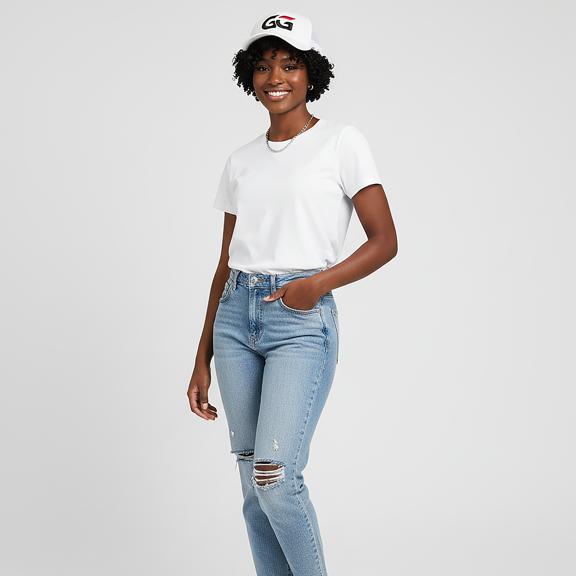 GG LOGO WHITE MESH CAP