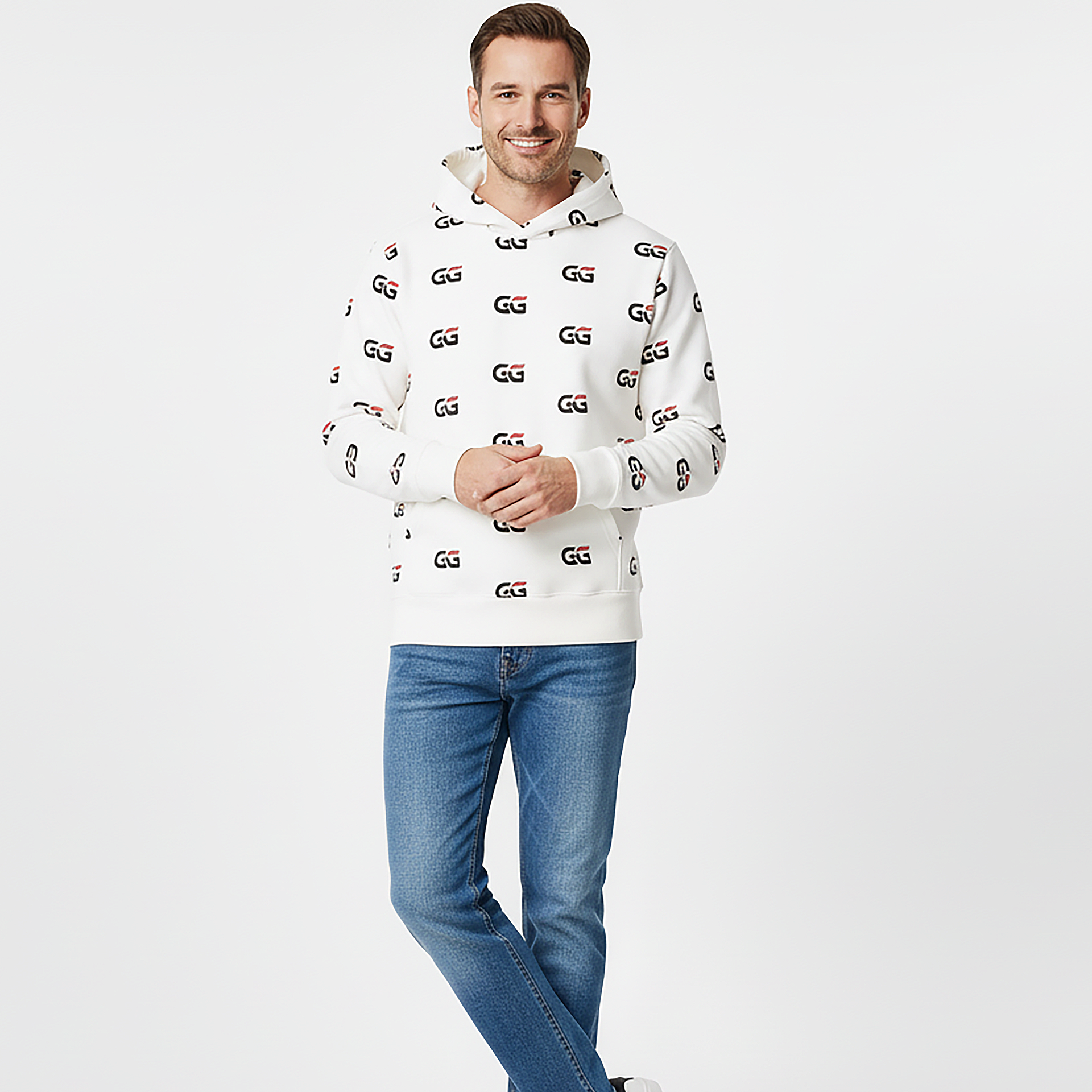 GG LOGO PATTERN HOODIE